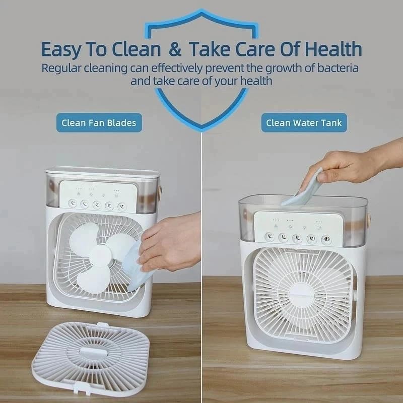 Mini AC Portable Mini Fan Artic Cooler with 7 Colors LED Light