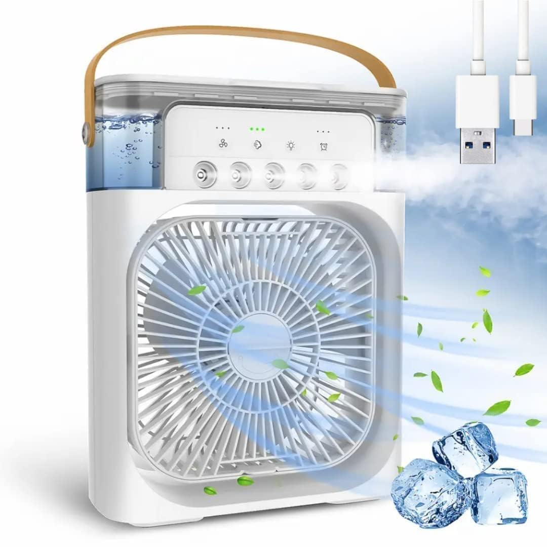 Mini AC Portable Mini Fan Artic Cooler with 7 Colors LED Light