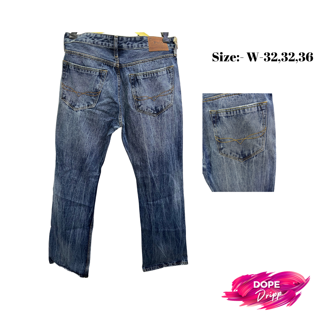 Ralhp lauren   Boot cut denim  Double teddy at side   Blue color 