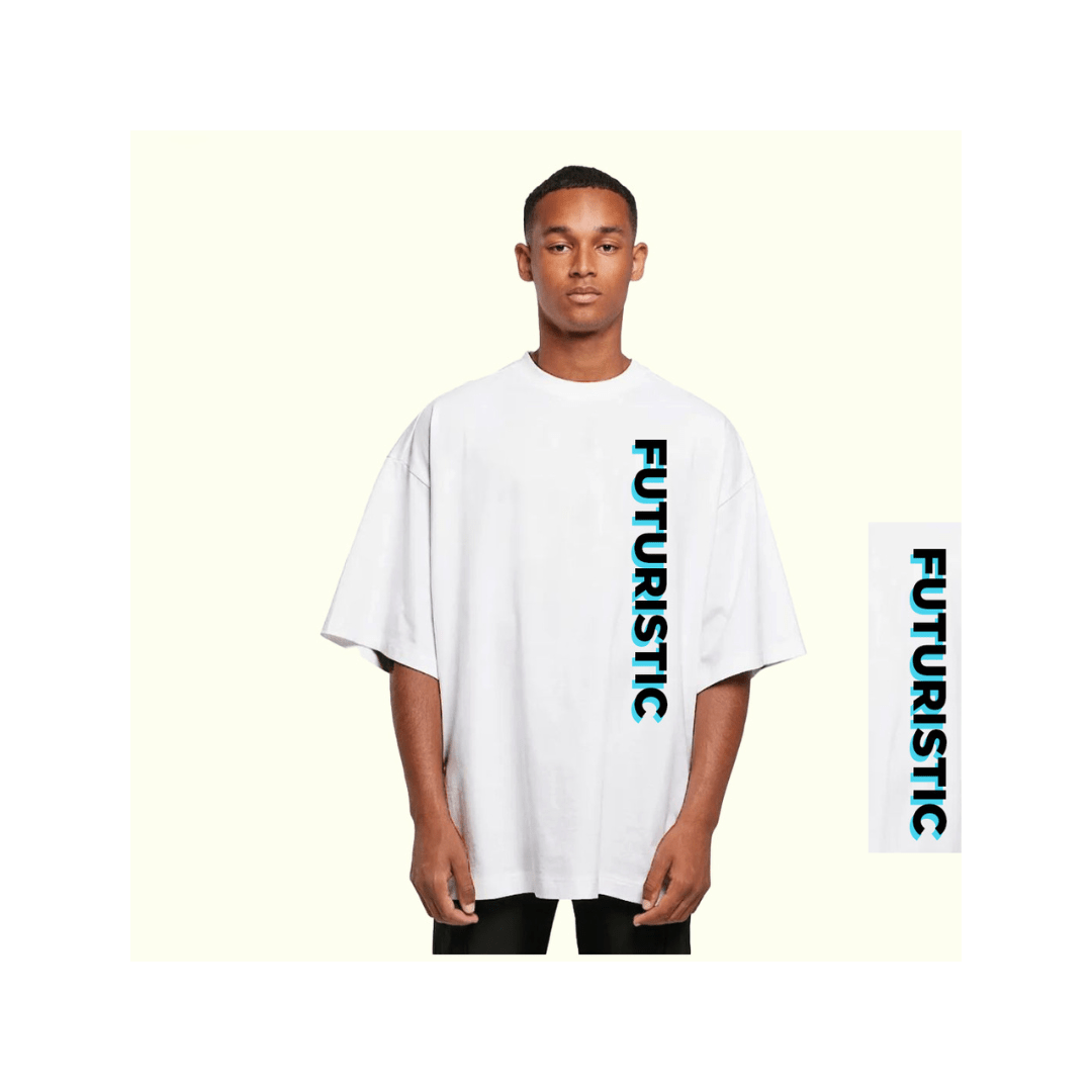 Futuristic Style Drop Shoulder Tee