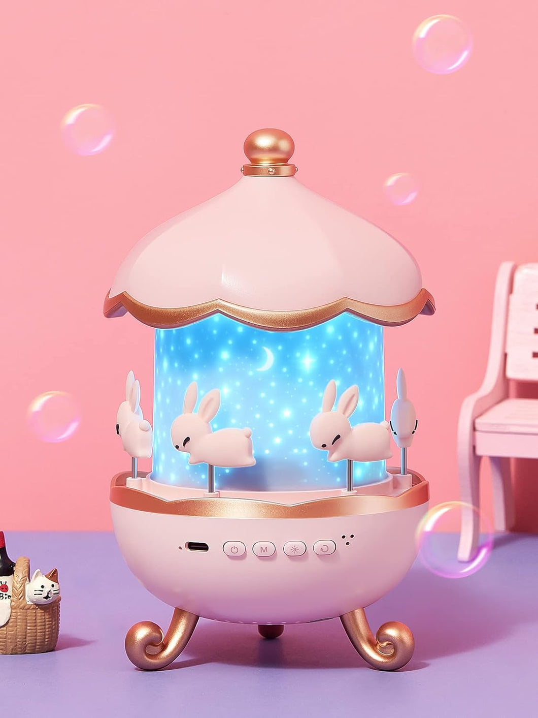 Bunny Night Light Projector, 360° Rotatable