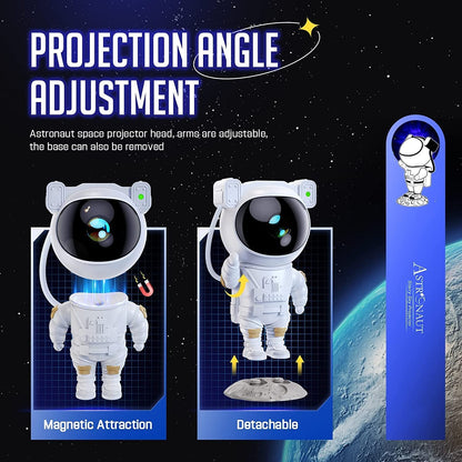 Astronaut Galaxy Projector with Remote Control - 360° Adjustable Timer Kids Astronaut Nebula Night Light, for Gifts,Baby Adults Bedroom, Gaming Room, Home and Party