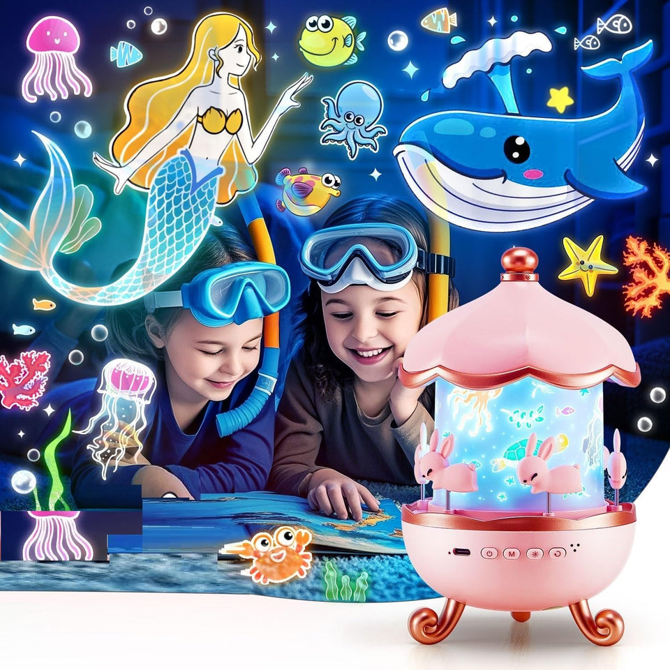 Bunny Night Light Projector, 360° Rotatable
